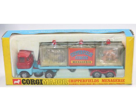 A Corgi Toys No. 1139 Chipperfield Circus Menagerie Scammell Handyman Mk3 tractor unit and trailer, housed in the original wi