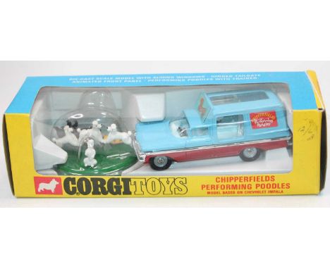 A Corgi Toys No. 511 Chipperfields Performing Poodles Gift Set, comprising of a Chevrolet Impala style Chipperfields Performi