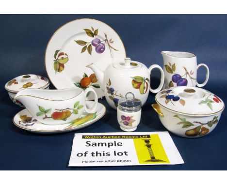 A quantity of Royal Worcester Evesham patternwares comprising teapot and cover, sauce boat and stand, milk jug, various servi