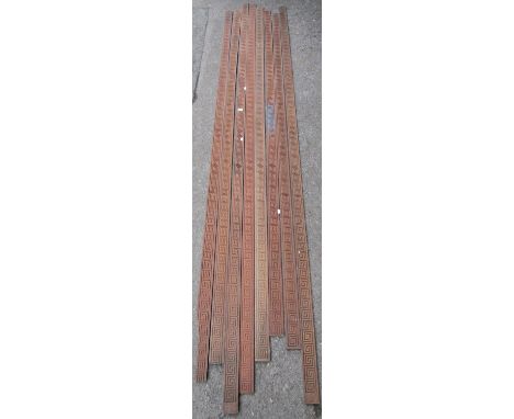 Eight lengths/strips of architectural repeating Greek key pattern moulding 