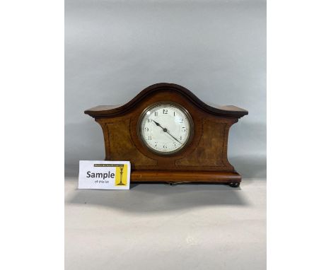 A small walnut mantle clock, Arabic numerals, painted dial with a further modern Sewills Sealord maritime chronometer brass w
