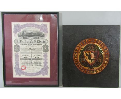A timber panel with painted and gilded crest for the Cambrian Railway Co, bearing date 1864, 38 x 34.5cm approx, unframed, to