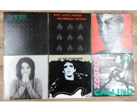 A collection of mixed vinyl LPs to include The Rolling Stones, Talking Heads, Stiff Little Fingers, Bjork, Lou Reed, etc, tog
