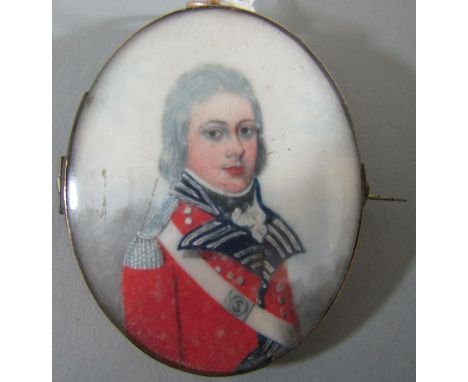 (Collection of Miniatures relating to the Hawkes Family) - Good quality late 18th century bust length portrait miniature of a