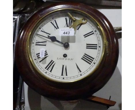 A mahogany-cased dial wall clock, diameter 11"