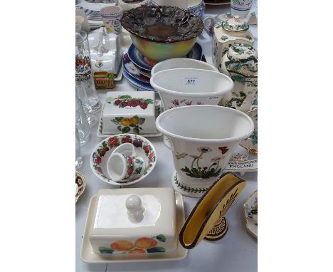 Decorative plates, Port Meirion vases and butter dish etc