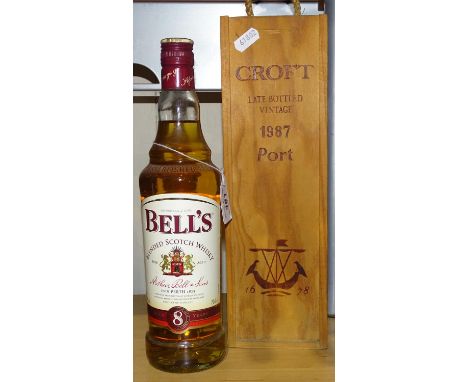 A bottle of Bell's Whisky, and a bottle of Croft late bottled Vintage 1987 Port