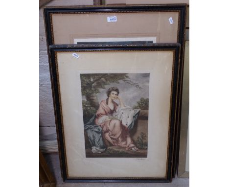 Clifford R James, Studio coloured print, study of Lady Elizabeth Lee, and coloured print, Queen Louise, after Gustav Richter,