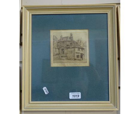 R Smith, a pair of Antique engravings, Cornish harbour studies, framed