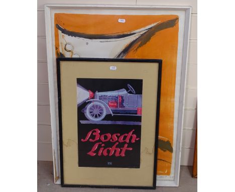 A limited edition coloured lithograph, sunset, 1/12, signed in pencil, dated 1968, and a framed print "Bosch Licht"