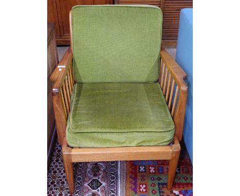 A 1960s Danish design lounge chair, with stick-back frame, by George Stone, maker's label to underside