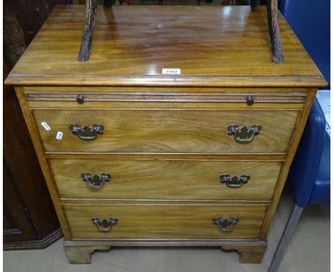 A Georgian mahogany batchelor's chest, with brushing slide and 3 drawers under, on bracket feet, W67cm, H75cm, D41cm