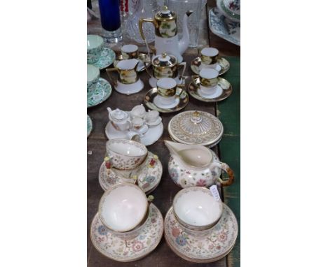 A Noritake coffee set, a Derby pot pourri jar, Victorian teaware etc