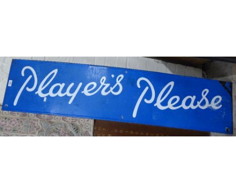 A Vintage enamel sign advertising Player's "Player's Please" cigarettes, 55.5" 