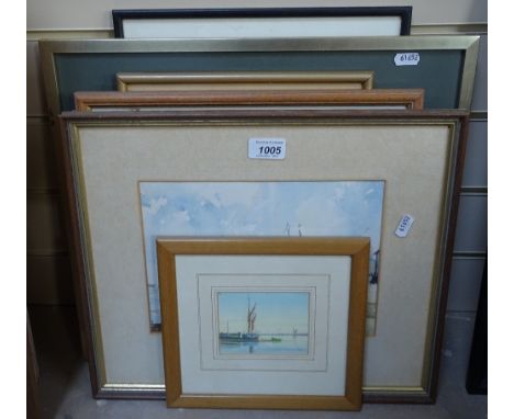 K Buchanan, watercolour, Hastings fishing boats, Robert Greenhalgh, limited edition lithograph, view over the Downs, and 4 ot