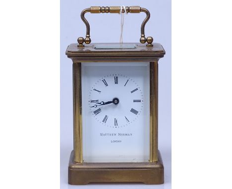 A brass-cased carriage clock, Matthew Norman, London