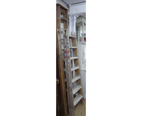 2 Vintage pine step ladders