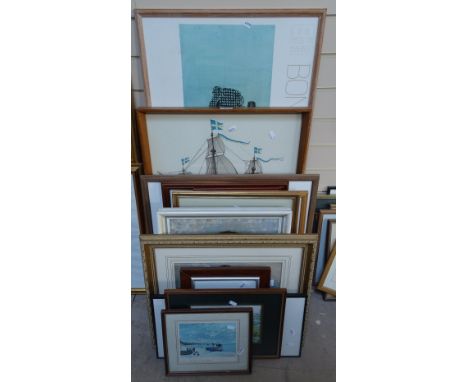 Chapman, oil on canvas, a portrait study of a young lady, and a collection of prints, pictures and watercolours