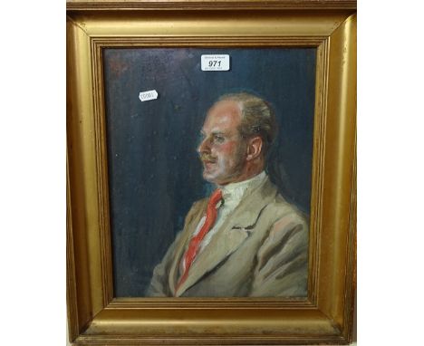 A 19th century oil on canvas, portrait study, William Holmes Hoggan, gilt framed