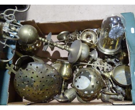 Candelabrum, 400-day clock, brass ware