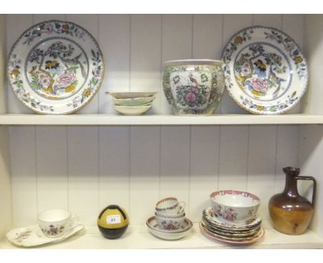A 1930's bakelite tennis ball ash tray, together with a collection of china wares, to include 18th Century New Hall type sauc