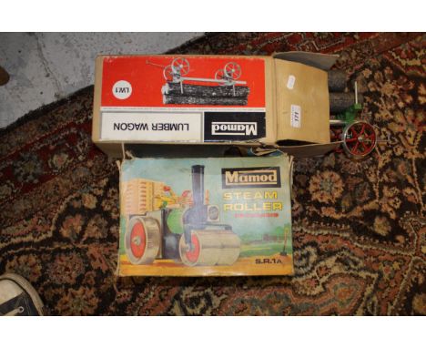 A boxed Mamod SR1A steam roller, together with a boxed Mamod Lumber Wagon