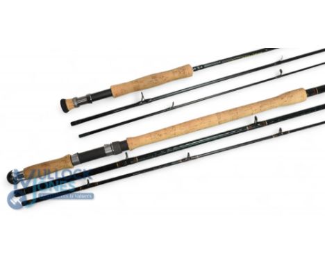 Shakespeare Imperial Salmon fly rod, 15' 3 piece spiral graphite, #10/11, lined guides, cork handle, little used and an Airfl