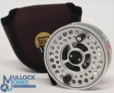Hardy Bros Ultralite Disc LA 7/8 alloy trout fly reel with fully ventilated frame and 3 5/8" spool with 2 screw latch, counte