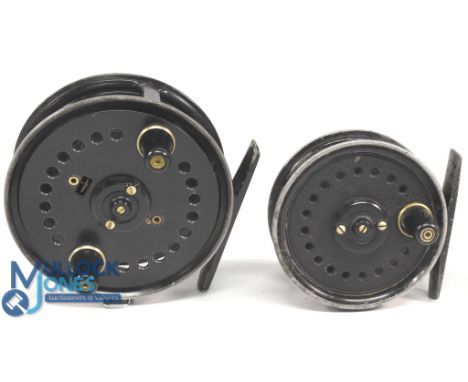 Allcocks No 3 Easicast alloy reel, 3 ½" ventilated spool, 2 screw latch, twin handles, rear regulator and on/off check, light