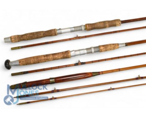 A collection of split cane and whole cane rods – all unnamed and with no bags. Split cane spinning rod, 7ft 2pc, 17" handle, 