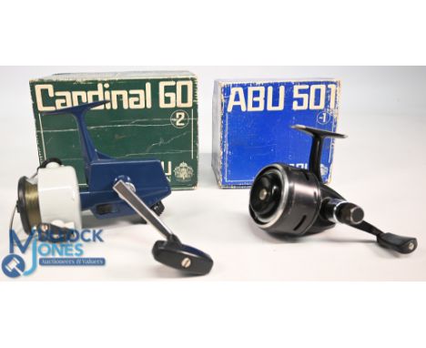Abu Cardinal 60 fixed spool spinning reel, good bail, 'T' handle, on/off check, large under body tensioner, in correct box wi