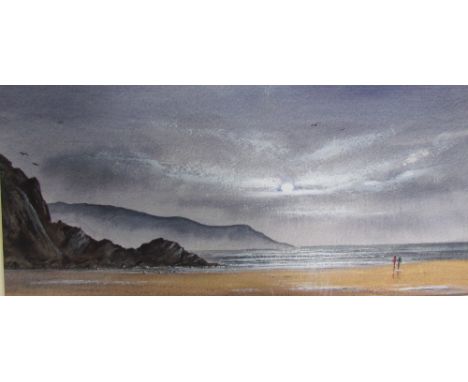 B WheelerMoon risingWatercolourSignedTogether with an R James watercolour and assorted prints