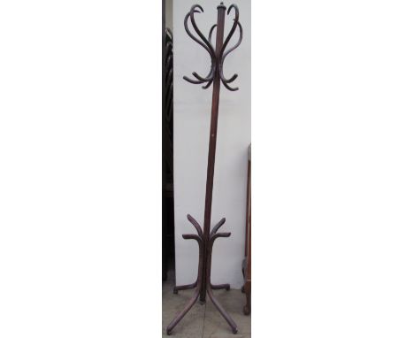 A bentwood hat and coat stand