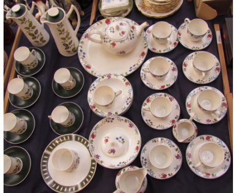 A Poole pottery part tea and dinner service together with a Greensleaves pattern part coffee set 