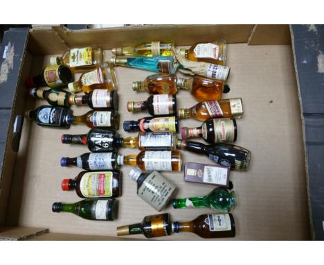 A collection of Vintage Miniature Spirits including Remy Martin, Jack Daniels, Teachers , Bells , Dimple etc 