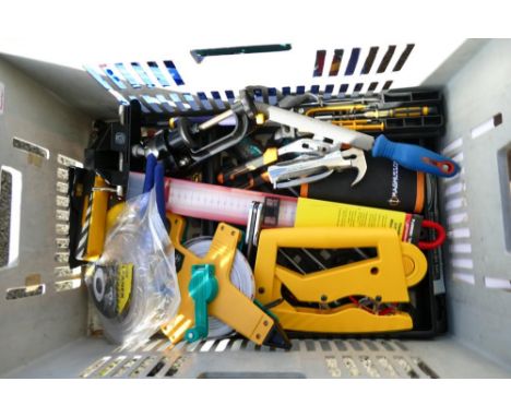 A collection of mainly unused hand tools including screwdrivers, spanners, pliers, etc (1 tray) 