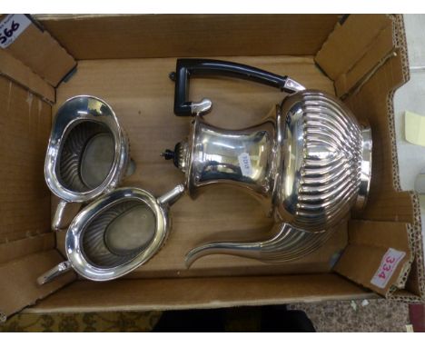 Spear and Jackson silver plated 3 piece tea service. 