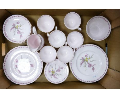 A Collection of Tuscan Fine Bone China Teaware to include Nine Cake Plates, Eight Lemon Dishes, Seven Saucers, Six Teacups, O