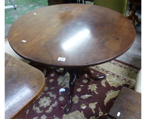 Victorian circular tilt top table on tripod base 70cm H x 90cm table top Diameter 