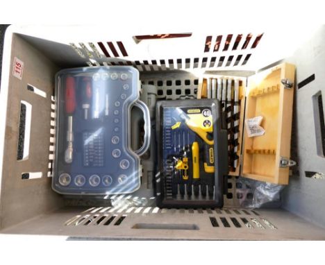 A collection of mainly unused hand tools including screwdrivers, spanners, pliers, etc (1 tray) 