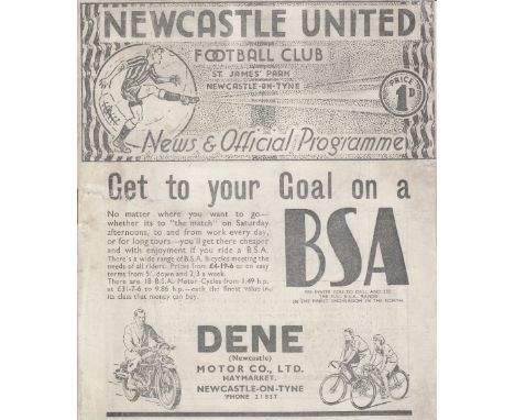 NEWCASTLE - PORT VALE 1936   Newcastle home programme v Port Vale, 5/2/1936, midweek game due to Newcastle playing a cup tie 