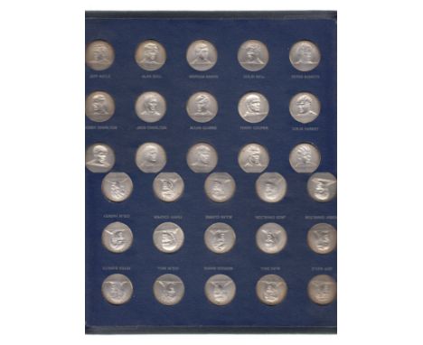 STERLING SILVER ENGLAND 1970 COINS        A hardback album housing a complete set of 30 Sterling Silver England 1970 World Cu
