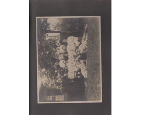 USA SOCCER   Black and white photograph mounted on card of an American team 1913. The photograph shows 11 players in kit and 
