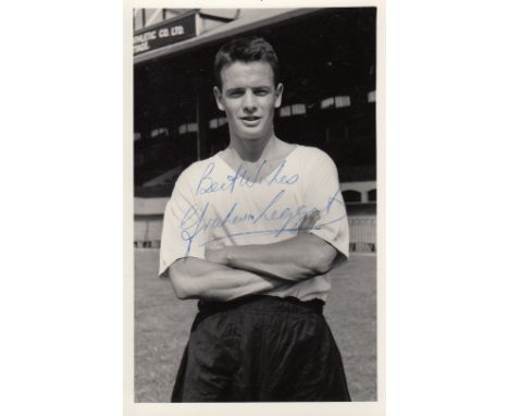 GRAHAM LEGGET AUTOGRAPH   A 5.5" X 3.5" black & white press portrait photo signed by the Fulham player on the front.   Good