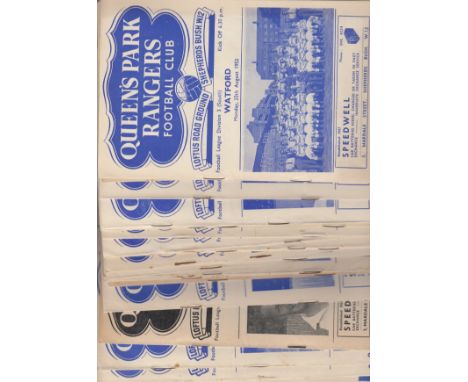 QPR    A complete set of 23 QPR home League programmes from the 1952/53 season plus an FA Cup tie v Shrewsbury Town. About ha