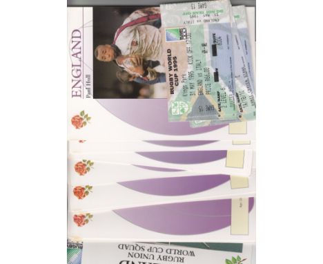 RUGBY WORLD CUP 1995  Set of England match tickets for the 1995 World Cup in South Africa, six tickets, v Italy, Western Samo