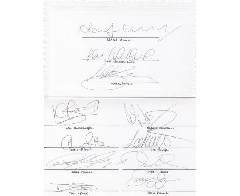 NORWICH CITY 1992      Eleven Norwich City signatures on a white fold over card from the team who played Nottingham Forest 31