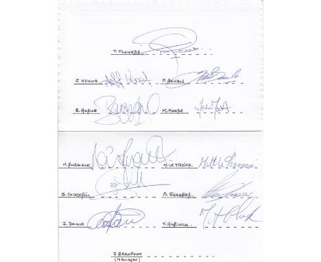SOUTHAMPTON - NOTTM FOREST 1992    Two white fold over cards signed by Southampton and Nottingham Forest players who played i