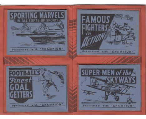 THE CHAMPION SPORTS WALLET      A fold out wallet issued by The Champion complete with 8 photo booklets from 1936 including S