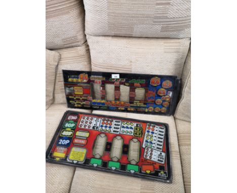 2 vintage pug machine glass panels. 